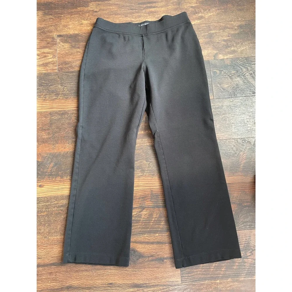 Eileen Fisher Black straight Dress Pants washable Thick Heavy Small - Picture 1 of 11
